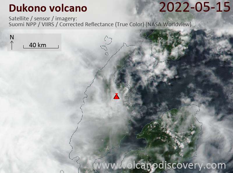 Dukono Volcano Volcanic Ash Advisory: CONTINUOUS VA EMISSION TO FL080 MOV SW OBS VA DTG: 15/2140Z to 8000 ft (2400 m)