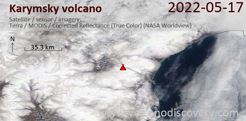 Karymsky Volcano Volcanic Ash Advisory: VA CONTINUOUSLY OBS IN SATELLITE IMAGERY OBS VA DTG: 17/0520Z to 12000 ft (3700 m)