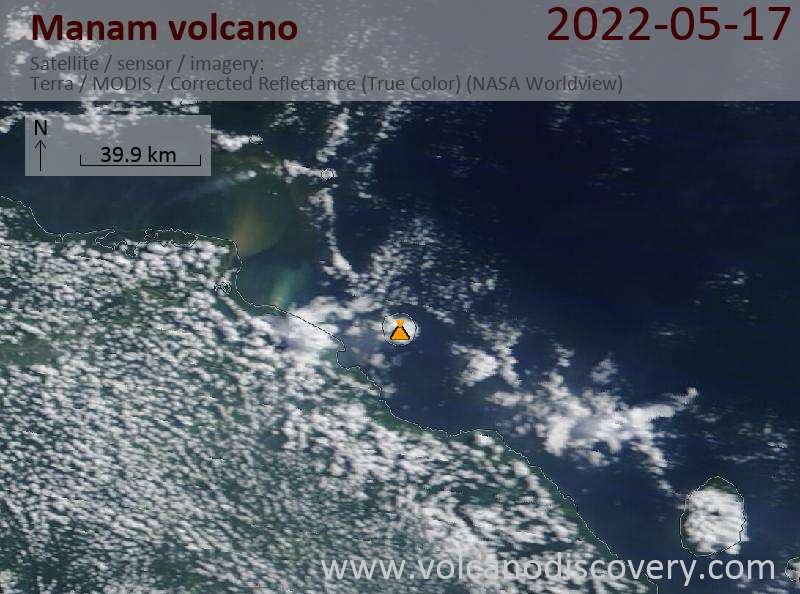 Manam Volcano Volcanic Ash Advisory: VA TO FL100 MOV SW, OBS AT 17/0630Z EST VA DTG: 17/0630Z to 10000 ft (3000 m)