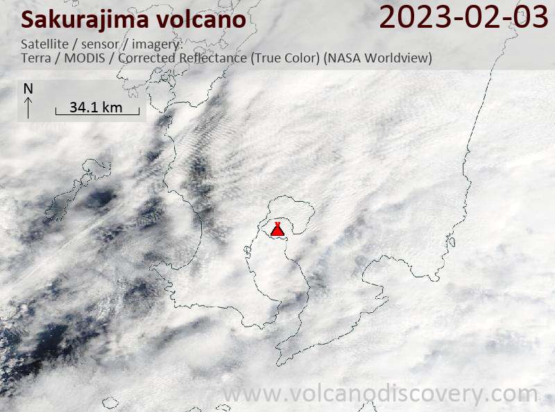 Sakurajima Volcano Volcanic Ash Advisory: ERUPTED AT 20230203/1051Z FL080 EXTD SE OBS VA DTG: 03/1050Z