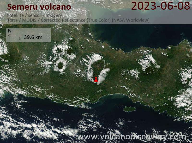 Semeru Volcano Volcanic Ash Advisory: VA TO FL130 EST VA DTG: 08/0540Z to 13000 ft (4000 m)