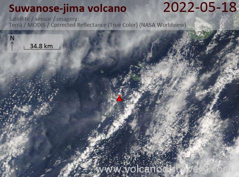 Suwanose-jima Volcano Volcanic Ash Advisory: ERUPTED AT 20220518/1321Z FL060 EXTD W OBS VA DTG: 18/1320Z