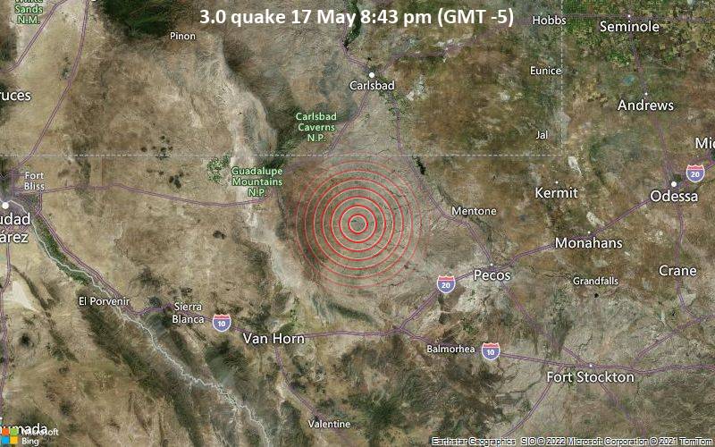 Small 3.0 quake hits near Toyah, Reeves County, Texas, USA
