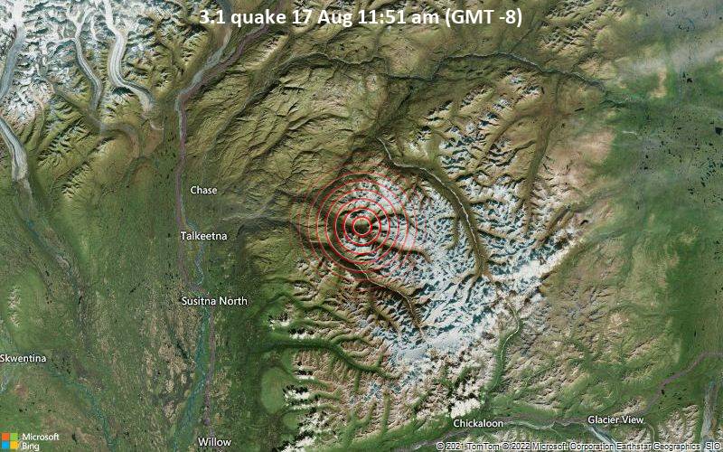 Small magnitude 3.1 earthquake 26 miles northeast of Susitna North, Alaska, United States