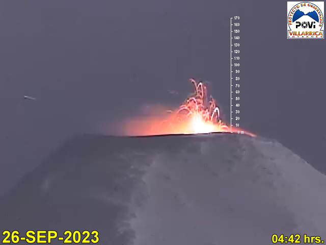 Villarrica volcano (Central Chile): increased strombolian activity continues